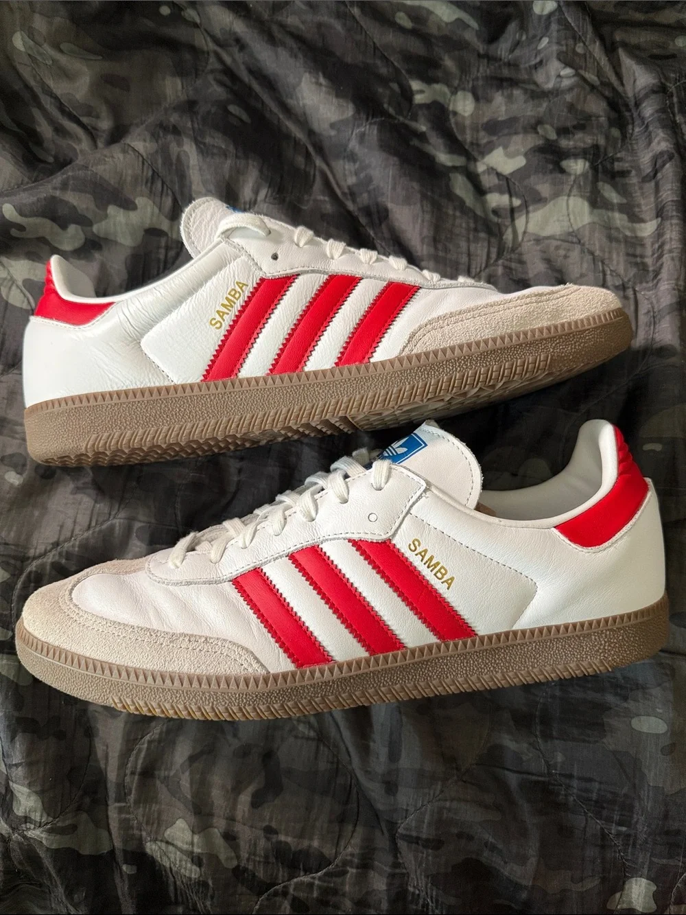 Adidas Samba White & Red Leather Sneakers Men’s size 11.5